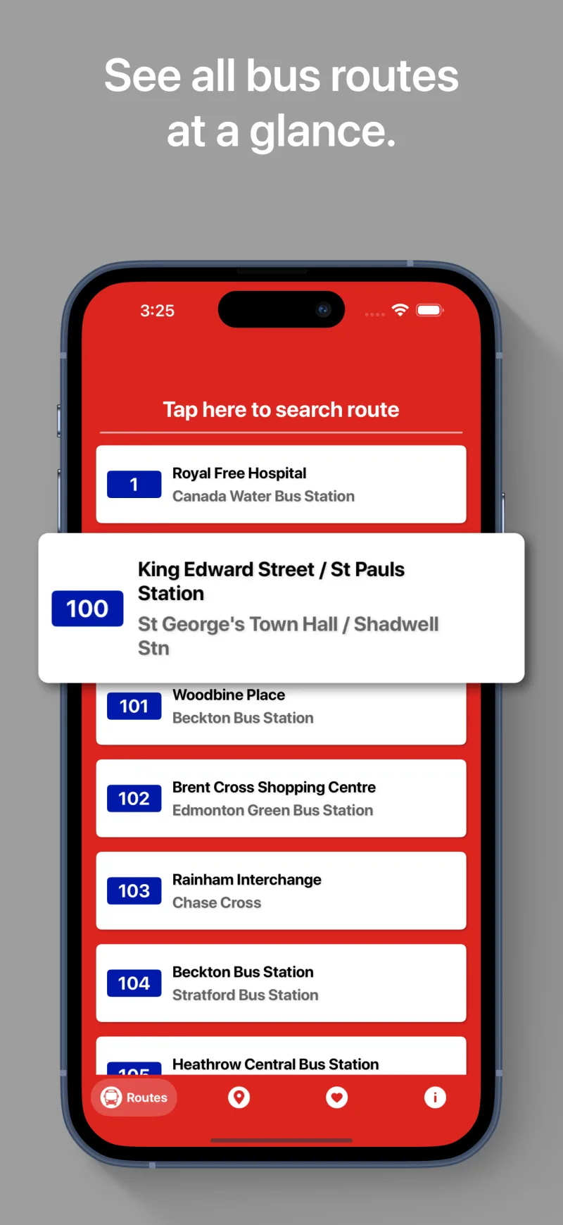 LONDONBUS route overview