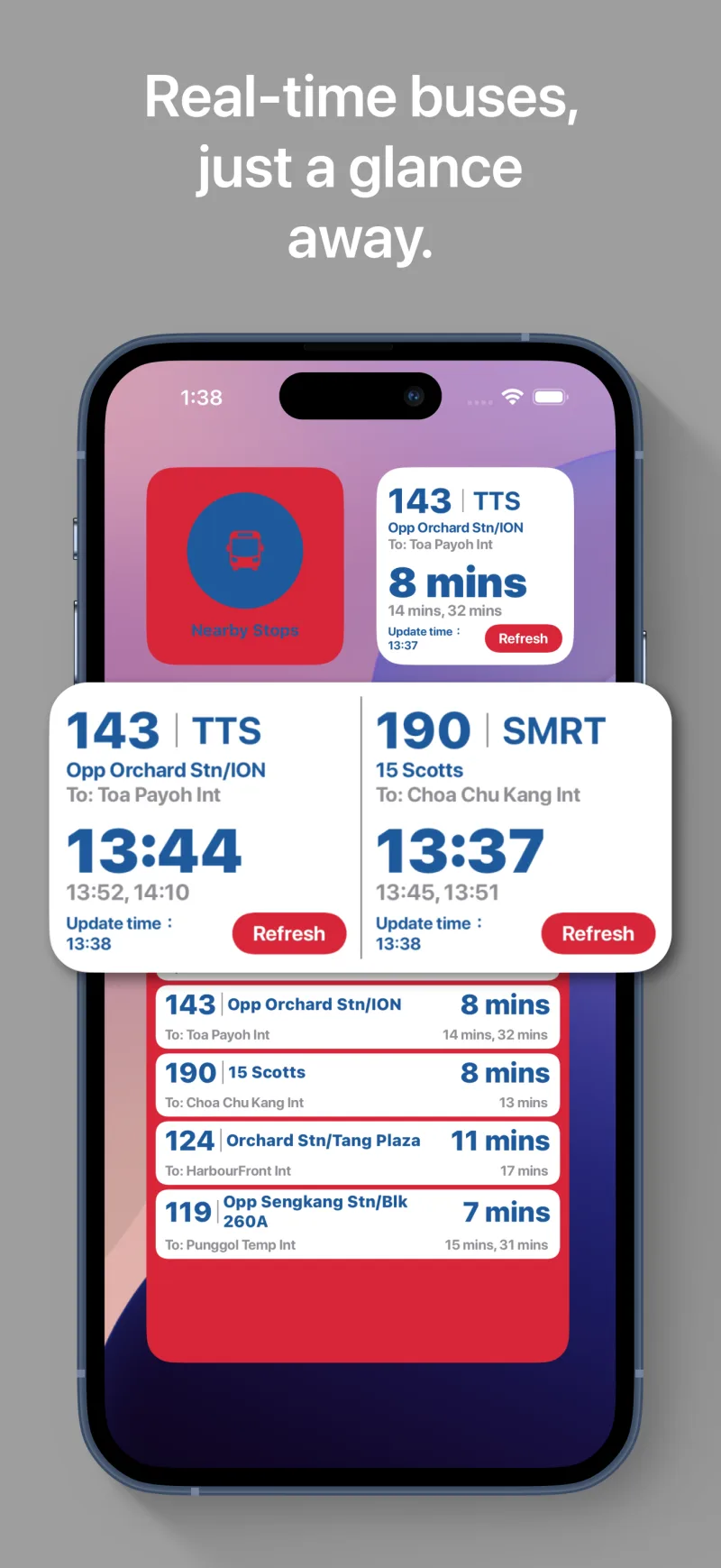 SGBUS live arrivals